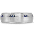 Load image into Gallery viewer, Bleu Royale Brushed Finish Blue Sapphire Wedding Band
