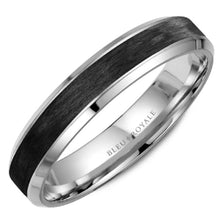 Load image into Gallery viewer, Bleu Royale Forged Black Carbon Beveled Edge Wedding Band

