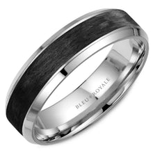 Load image into Gallery viewer, Bleu Royale Forged Black Carbon Beveled Edge Wedding Band
