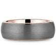 Load image into Gallery viewer, Bleu Royale Frosted Grey Tantalum Wide Rose Gold Wedding Band
