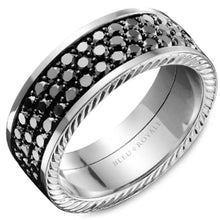 Load image into Gallery viewer, Bleu Royale Pave Set Black Diamond Eternity Wedding Band
