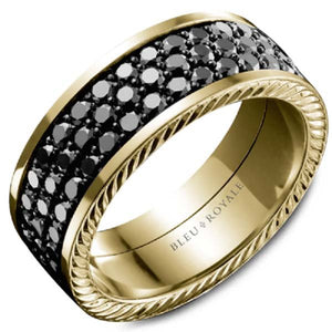Bleu Royale Pave Set Black Diamond Eternity Wedding Band