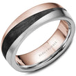 Load image into Gallery viewer, Bleu Royale Two-Tone Gold Black Carbon Swish Wedding Band
