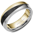 Load image into Gallery viewer, Bleu Royale Two-Tone Gold Black Carbon Swish Wedding Band
