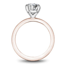 Load image into Gallery viewer, Noam Carver Oval Cut Solitaire Two-Tone Rose &amp; White Gold Engagement Ring with a High Polish Finish and White Gold Head

