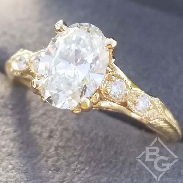 Gabriel Amavida Chelsea Gold Oval Cut Diamond Engagement Ring