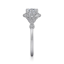 Load image into Gallery viewer, Gabriel &amp; Co. &quot;Columbus&quot; Art Deco Style Halo Diamond Engagement Ring
