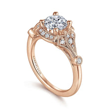 Load image into Gallery viewer, Gabriel &amp; Co. &quot;Columbus&quot; Art Deco Style Halo Diamond Engagement Ring
