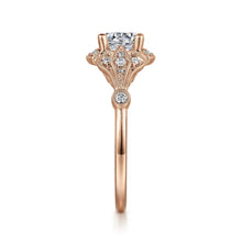 Load image into Gallery viewer, Gabriel &amp; Co. &quot;Columbus&quot; Art Deco Style Halo Diamond Engagement Ring

