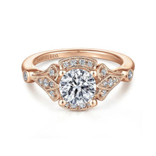 Load image into Gallery viewer, Gabriel &amp; Co. &quot;Columbus&quot; Art Deco Style Halo Diamond Engagement Ring
