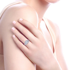 Gabriel & Co. "Columbus" Art Deco Style Halo Diamond Engagement Ring