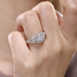 Load image into Gallery viewer, Gabriel &amp; Co. &quot;Delilah&quot; Vintage Style Diamond Halo Engagement Ring
