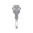 Load image into Gallery viewer, Gabriel &amp; Co. &quot;Delilah&quot; Vintage Style Diamond Halo Engagement Ring
