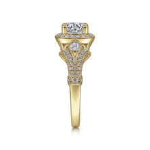 Load image into Gallery viewer, Gabriel &amp; Co. &quot;Delilah&quot; Vintage Style Diamond Halo Engagement Ring

