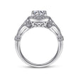 Load image into Gallery viewer, Gabriel &amp; Co. &quot;Delilah&quot; Vintage Style Diamond Halo Engagement Ring
