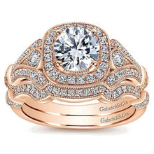 Load image into Gallery viewer, Gabriel &amp; Co. &quot;Delilah&quot; Vintage Style Diamond Halo Engagement Ring
