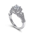 Load image into Gallery viewer, Gabriel &amp; Co. &quot;Delilah&quot; Vintage Style Diamond Halo Engagement Ring
