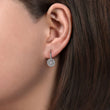 Load image into Gallery viewer, Gabriel &amp; Co. Lever Back Round Pave Cluster Halo Dangle Earrings
