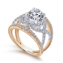 Load image into Gallery viewer, Gabriel &amp; Co. &quot;Naples&quot; Halo Diamond Engagement Ring
