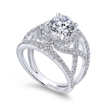 Load image into Gallery viewer, Gabriel &amp; Co. &quot;Naples&quot; Halo Diamond Engagement Ring
