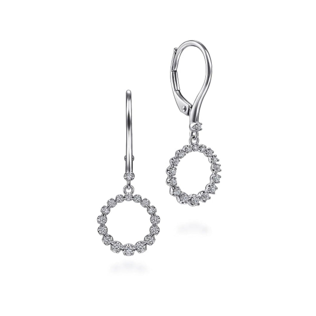 Gabriel & Co. Open Circle Graduating Diamond Drop Earrings