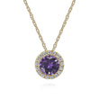 Load image into Gallery viewer, Gabriel &amp; Co. Round Cut Amethyst &amp; Diamond Halo Pendant
