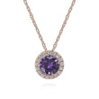 Load image into Gallery viewer, Gabriel &amp; Co. Round Cut Amethyst &amp; Diamond Halo Pendant
