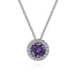 Load image into Gallery viewer, Gabriel &amp; Co. Round Cut Amethyst &amp; Diamond Halo Pendant
