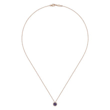 Load image into Gallery viewer, Gabriel &amp; Co. Round Cut Amethyst &amp; Diamond Halo Pendant
