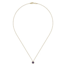 Load image into Gallery viewer, Gabriel &amp; Co. Round Cut Amethyst &amp; Diamond Halo Pendant
