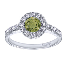 Load image into Gallery viewer, Gabriel &amp; Co. Round Cut Gemstone &amp; Diamond Halo Fashion Ring
