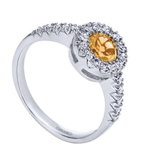 Load image into Gallery viewer, Gabriel &amp; Co. Round Cut Gemstone &amp; Diamond Halo Fashion Ring
