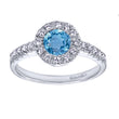 Load image into Gallery viewer, Gabriel &amp; Co. Round Cut Gemstone &amp; Diamond Halo Fashion Ring
