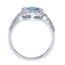 Load image into Gallery viewer, Gabriel &amp; Co. Round Cut Gemstone &amp; Diamond Halo Fashion Ring

