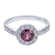 Load image into Gallery viewer, Gabriel &amp; Co. Round Cut Gemstone &amp; Diamond Halo Fashion Ring
