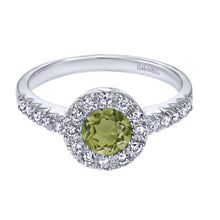 Load image into Gallery viewer, Gabriel &amp; Co. Round Cut Gemstone &amp; Diamond Halo Fashion Ring
