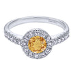 Load image into Gallery viewer, Gabriel &amp; Co. Round Cut Gemstone &amp; Diamond Halo Fashion Ring
