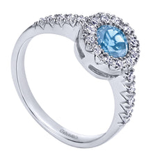 Load image into Gallery viewer, Gabriel &amp; Co. Round Cut Gemstone &amp; Diamond Halo Fashion Ring
