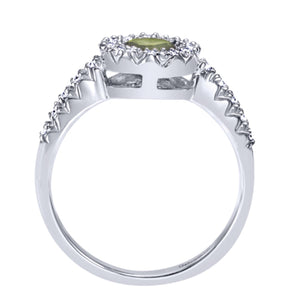 Gabriel & Co. Round Cut Gemstone & Diamond Halo Fashion Ring