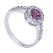 Load image into Gallery viewer, Gabriel &amp; Co. Round Cut Gemstone &amp; Diamond Halo Fashion Ring
