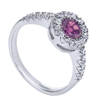 Load image into Gallery viewer, Gabriel &amp; Co. Round Cut Gemstone &amp; Diamond Halo Fashion Ring

