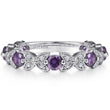 Load image into Gallery viewer, Gabriel &amp; Co. Stackable Amethyst and Diamond Anniversary Ring
