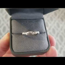 Load and play video in Gallery viewer, Artcarved &quot;Florence&quot; Thin Antique Style Diamond Band Featuring Leaf and Scroll Details
