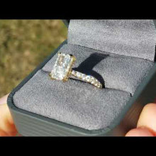 Load and play video in Gallery viewer, Ben Garelick Elongated Radiant Hidden Halo Diamond Engagement Ring
