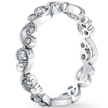 Load image into Gallery viewer, Kirk Kara &quot;Angelique&quot; Diamond Milgrain Scroll Work Wedding Band

