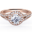 Load image into Gallery viewer, Kirk Kara &quot;Carmella&quot; Round Halo Split Shank Diamond Engagement Ring
