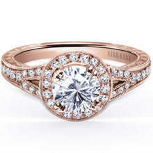 Load image into Gallery viewer, Kirk Kara &quot;Carmella&quot; Round Halo Split Shank Diamond Engagement Ring
