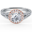 Load image into Gallery viewer, Kirk Kara &quot;Carmella&quot; Round Halo Split Shank Diamond Engagement Ring
