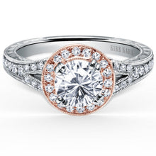 Load image into Gallery viewer, Kirk Kara &quot;Carmella&quot; Round Halo Split Shank Diamond Engagement Ring
