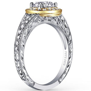 Kirk Kara "Carmella" Round Halo Split Shank Diamond Engagement Ring